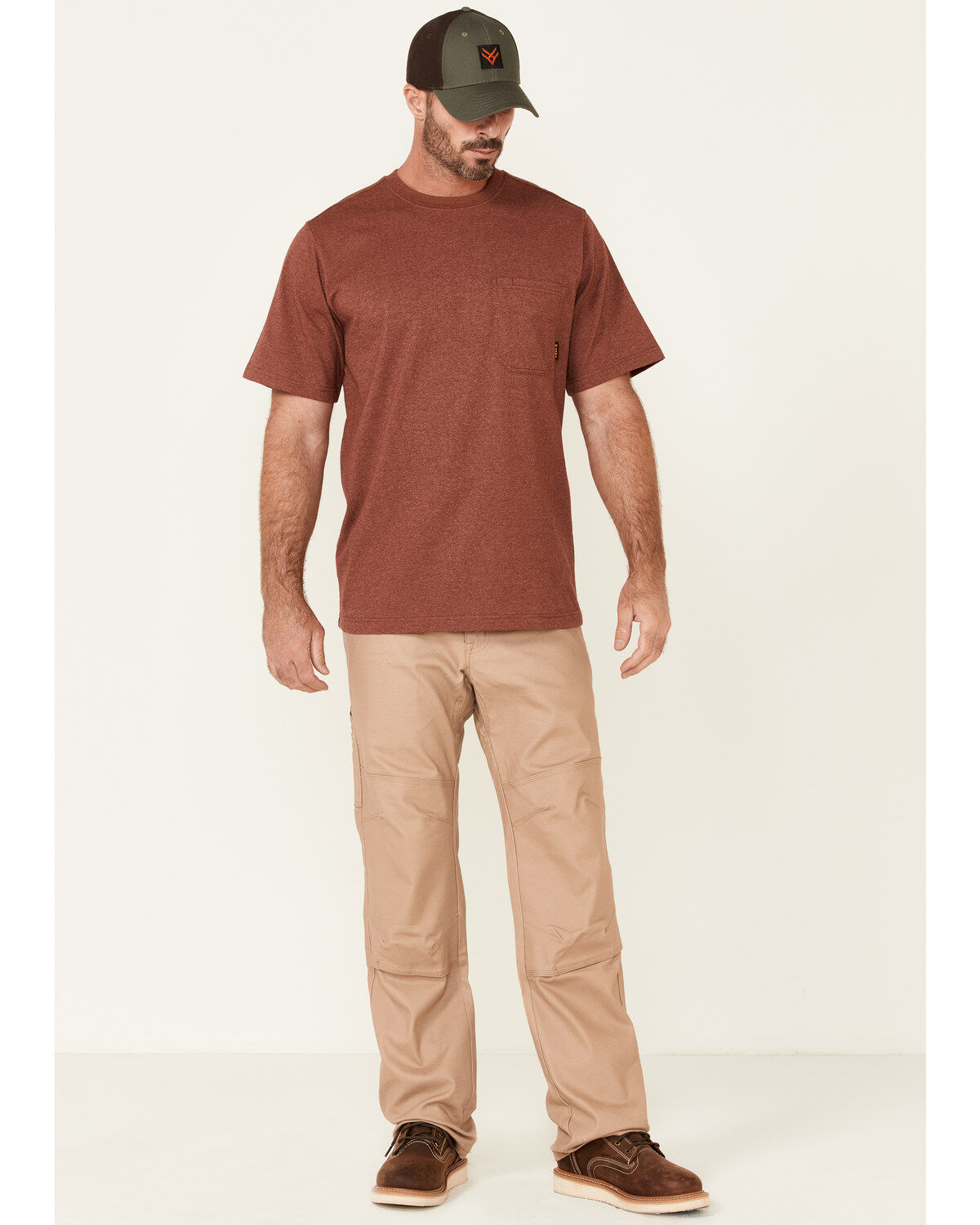 Hawx Men's Solid Red Forge Short Sleeve Work Pocket T-Shirt