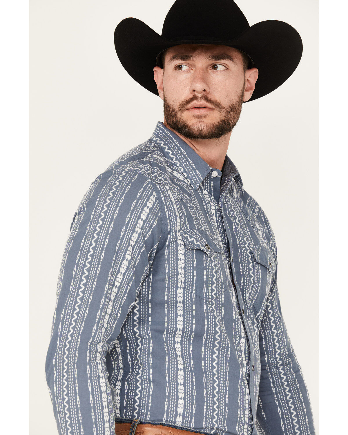 Cody James Men's War Hunt Southwestern Striped Print Long Sleeve Snap Western Shirt