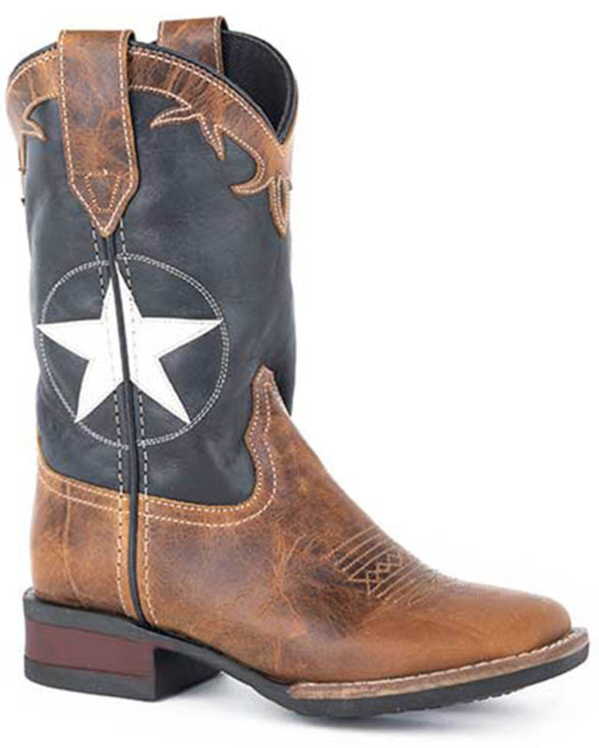 Roper Boys' Monterey Star Western Boots - Broad Square Toe