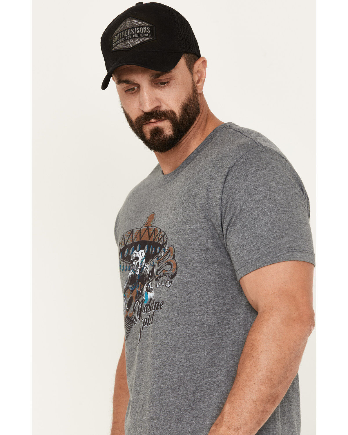 Moonshine Spirit Men's Mariachi Guitar Short Sleeve Graphic T-Shirt
