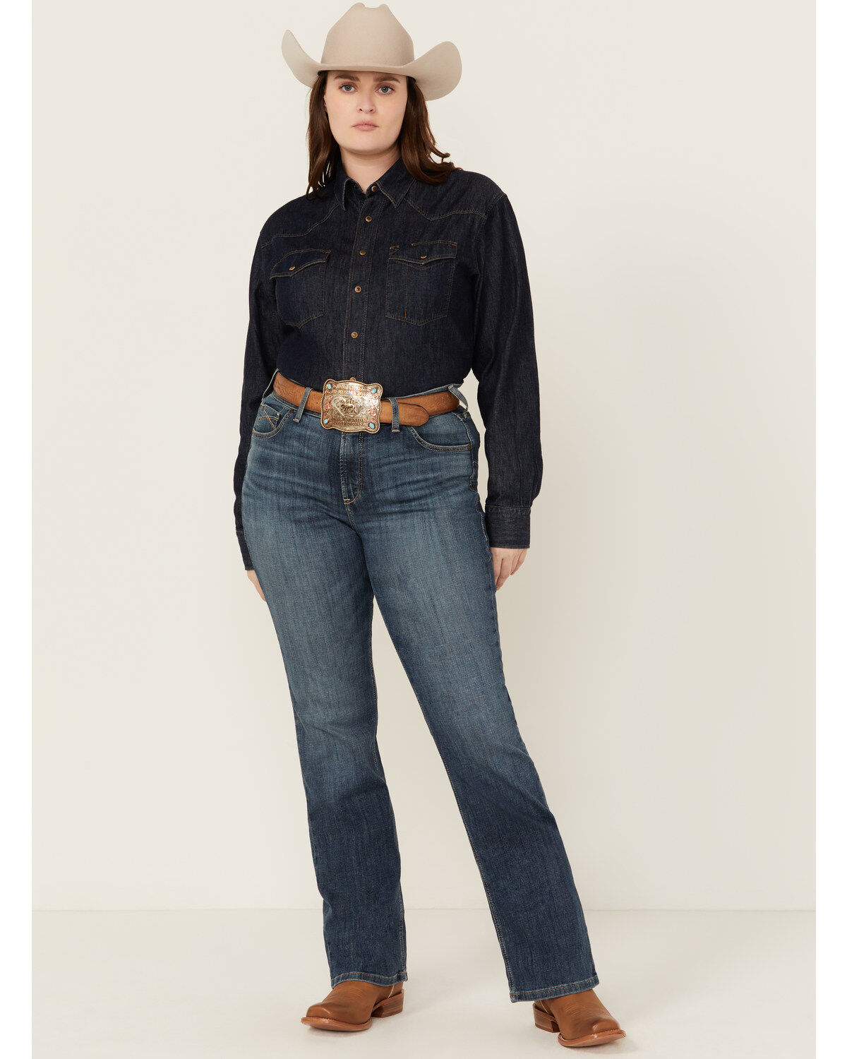 Ariat Women's R.E.A.L. Dark Wash Ella Bootcut Denim Jeans - Plus