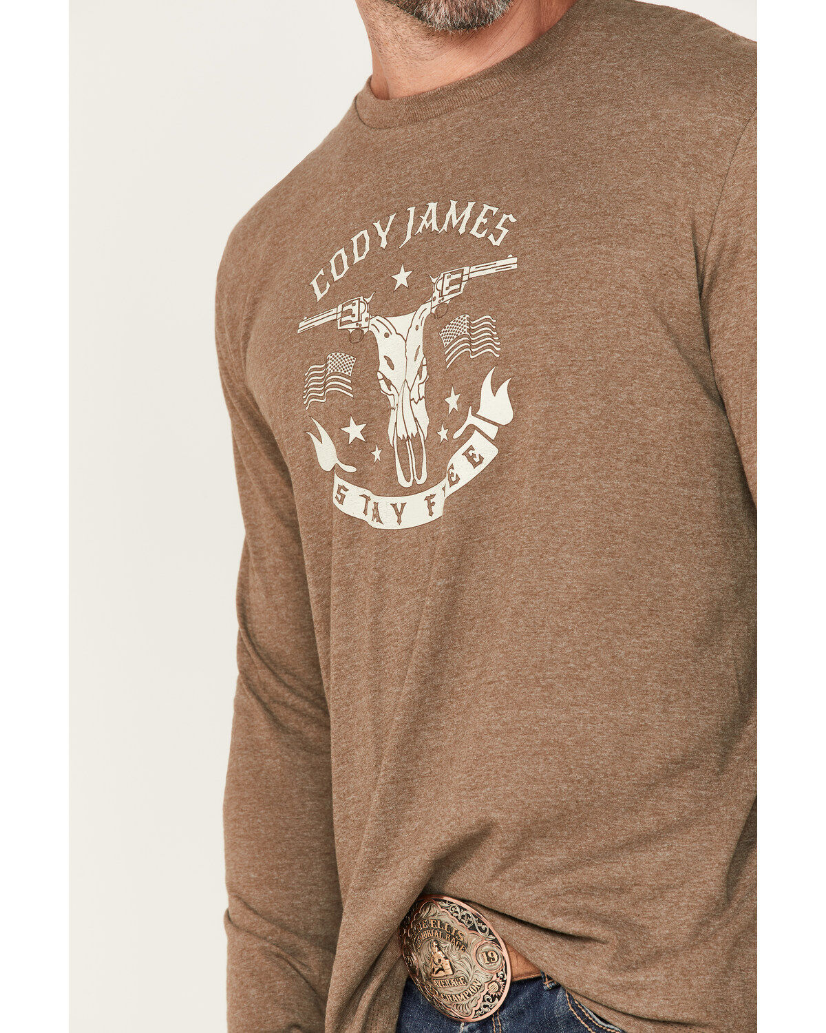 Cody James Men's Stay Free Logo Graphic Long Sleeve T-Shirt