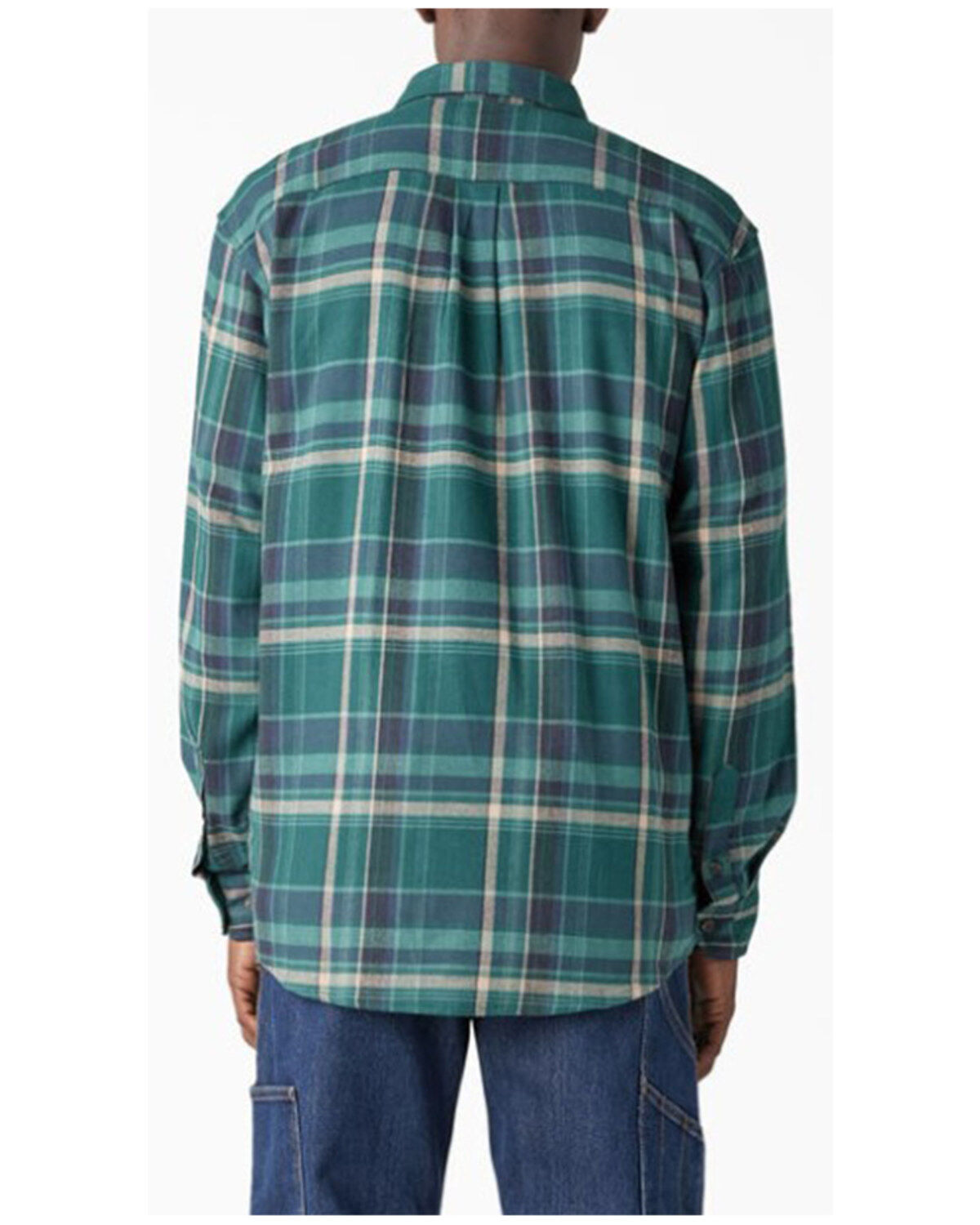 Dickies Men's Flex Plaid Print Long Sleeve Button-Down Flannel Work Shirt