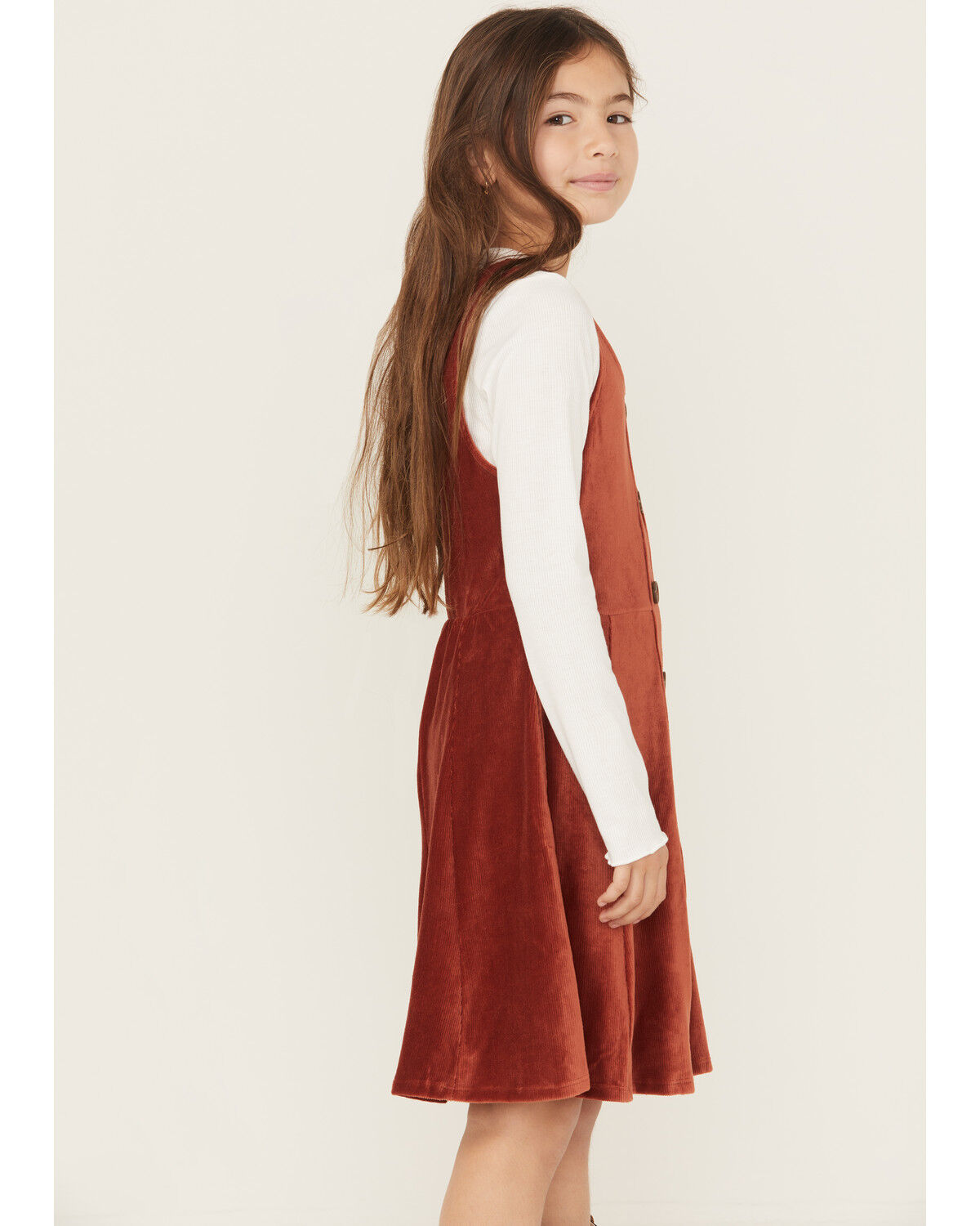 Trixxi Girls' Button-Down Long Sleeve Shirt Set Dress