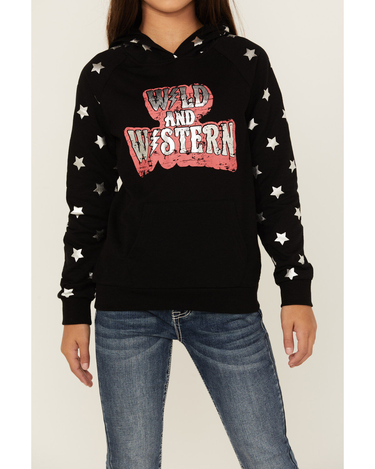Rock & Roll Denim Girls' Boot Barn Exclusive Wild & Western Star Print Hoodie