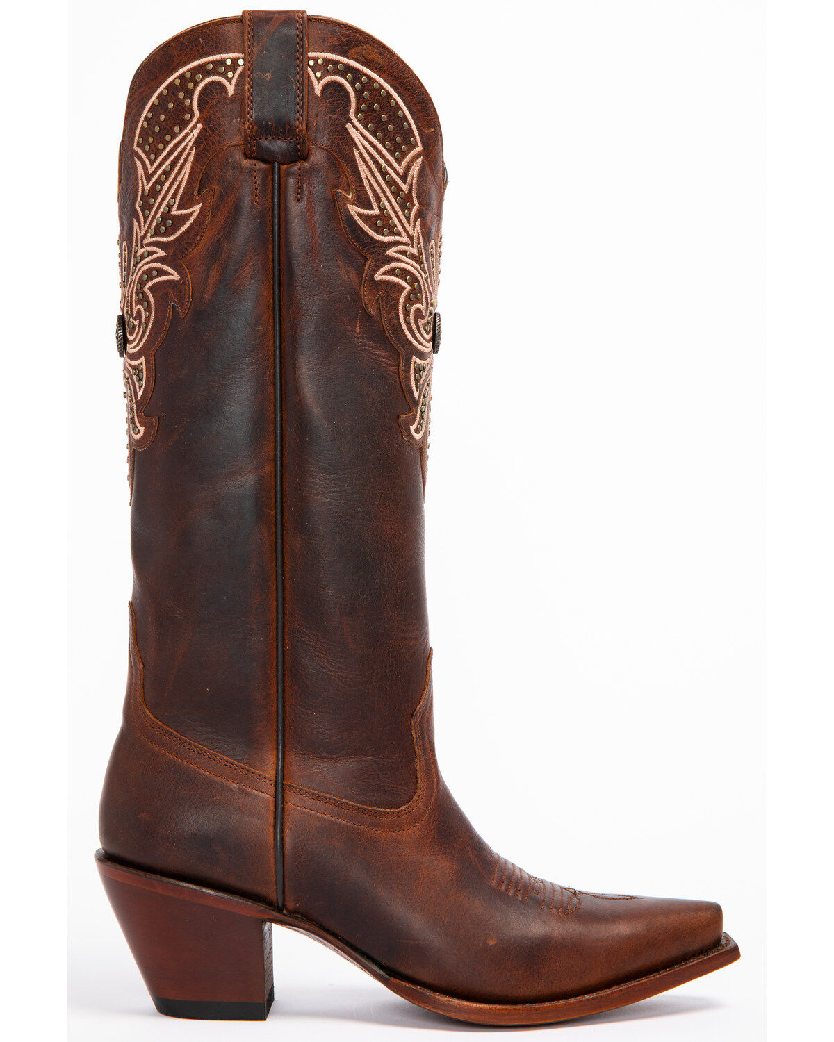 Shyanne Women's Mariel Floral Embroidered Studded Concho Western Boots - Snip Toe