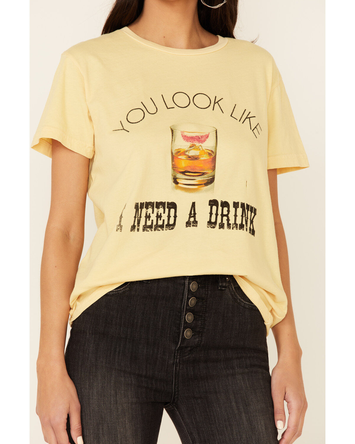 Goodie Two Sleeves Women's You Look Like I Need A Drink Graphic Short Sleeve Tee