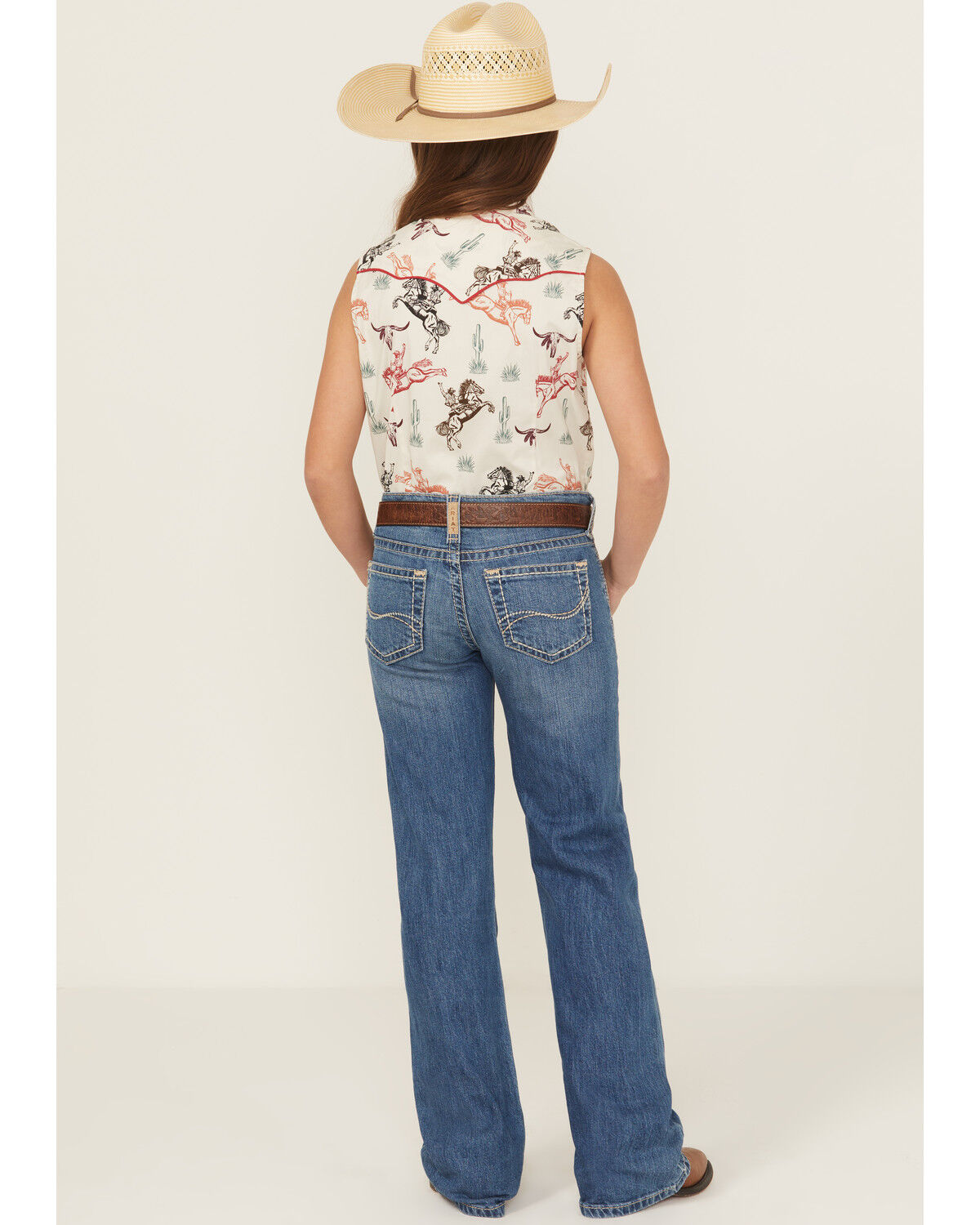 Ariat Girls' R.E.A.L. Medium Wash Bootcut Stretch Denim Jeans