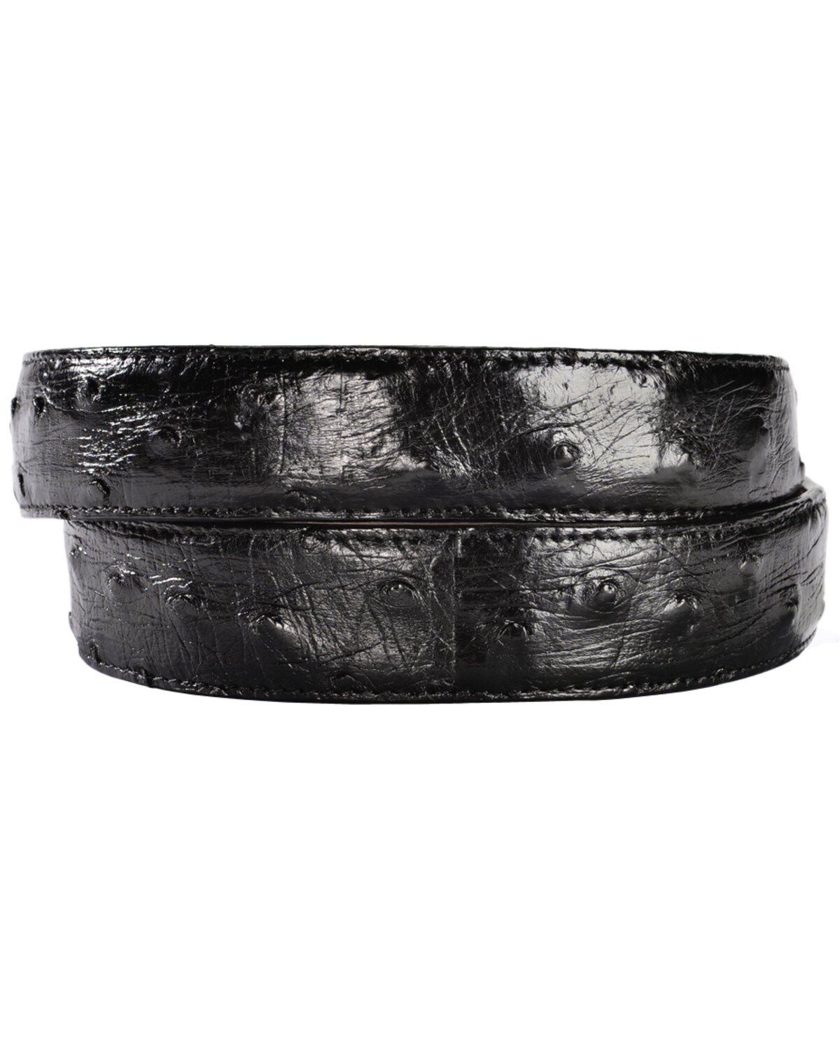 Lucchese Men's Black Full Quill Ostrich Leather Belt