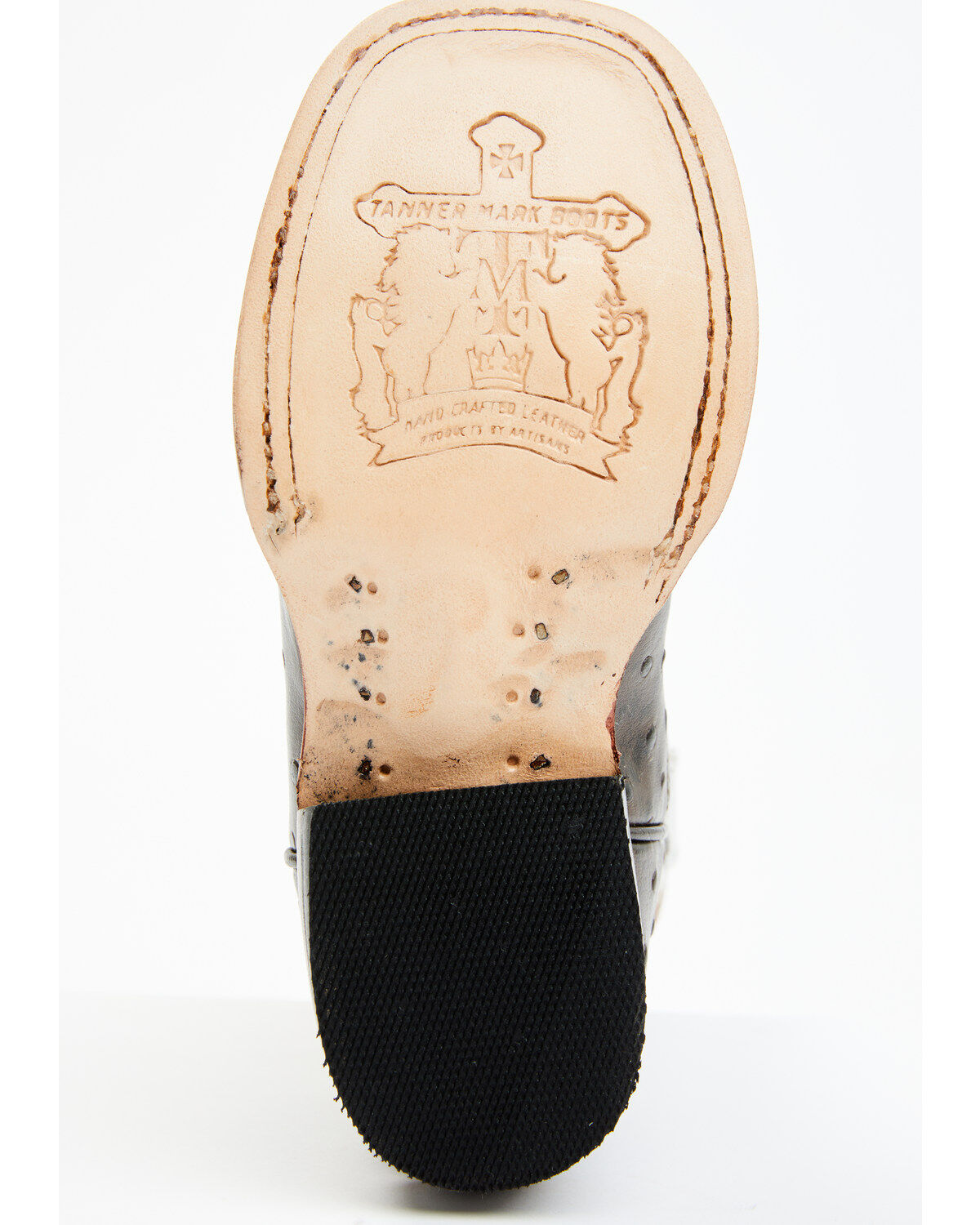 Tanner Mark Boys' Ostrich Print Western Boots - Broad Square Toe