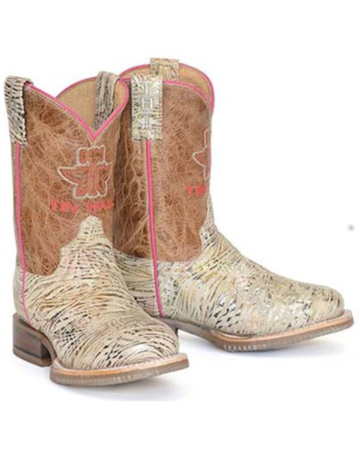 Tin Haul Boys' Golden Tiger Western Boots - Broad Square Toe