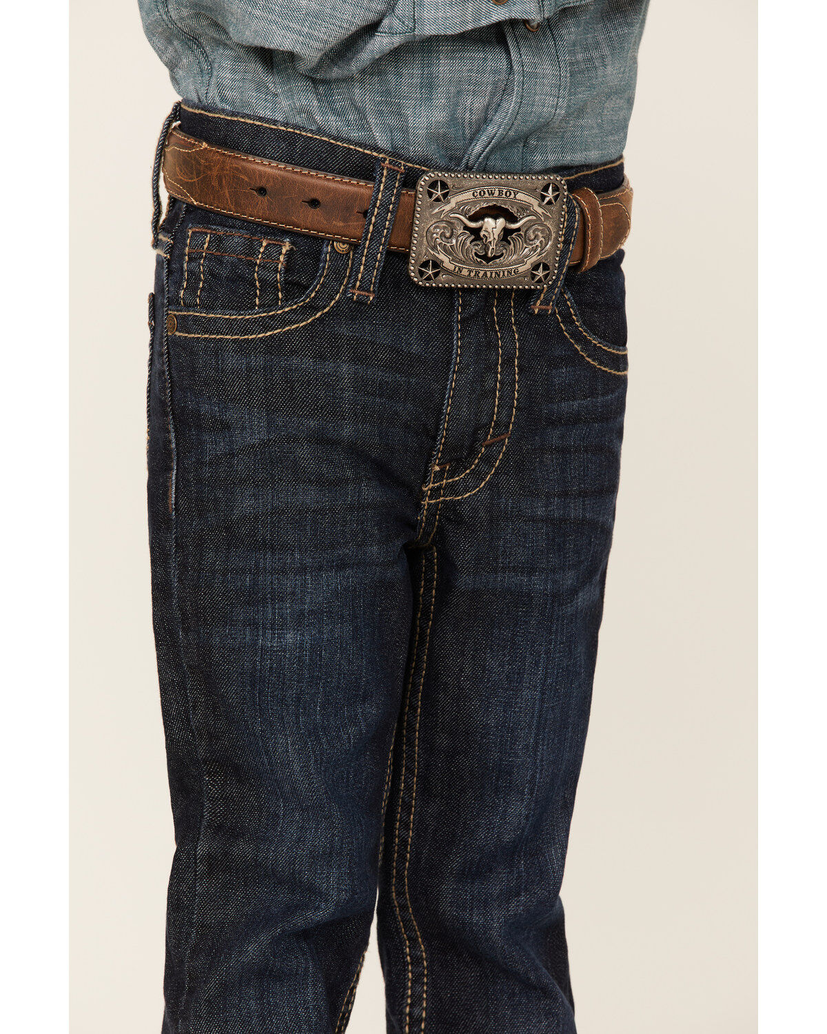 Cody James Boys' Sheridan Dark Wash Mid Rise Stretch Slim Straight Jeans