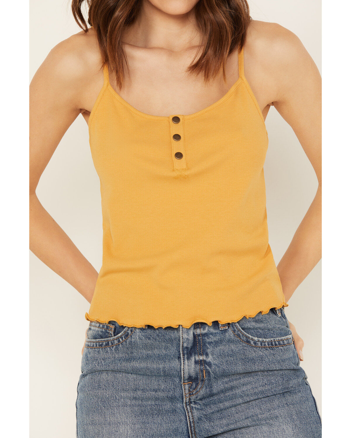 Cleo + Wolf Women's Rib Knit Henley Tank