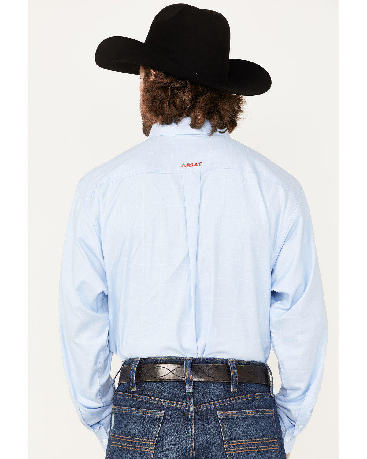 Ariat Men's Fisher Windowpane Plaid Print Long Sleeve Button Down Western Shirt