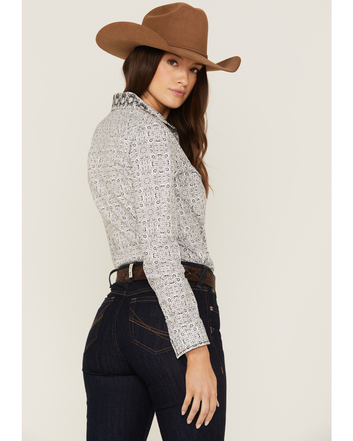 Panhandle Women's Digital Bandana Print Pearl Snap Western Shirt