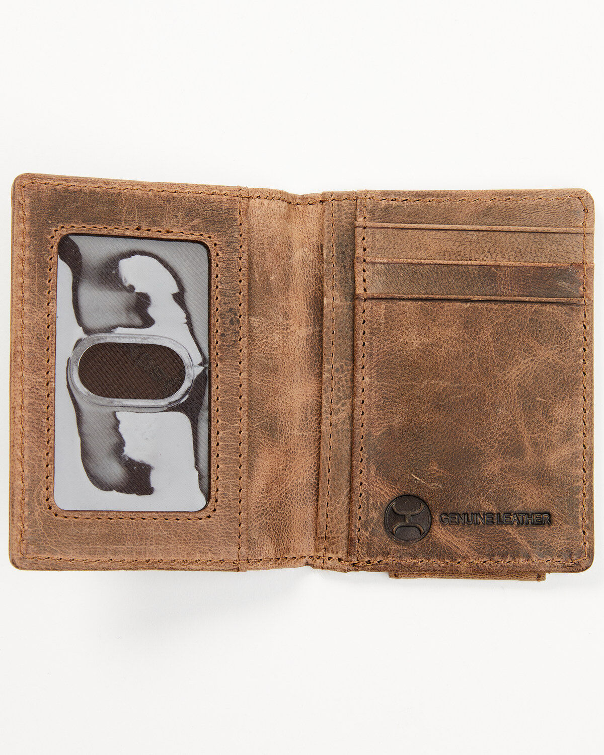 Hooey Men's Brown Liberty Rope Embossed Bi-Fold Money Clip Wallet