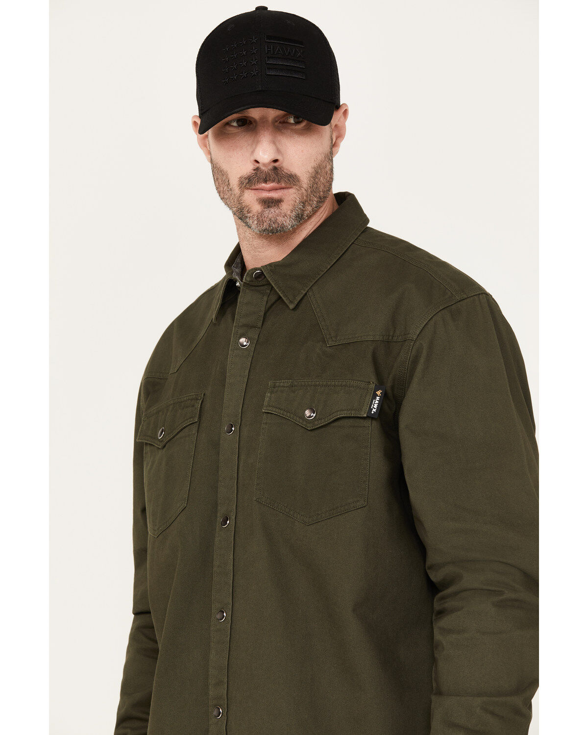 Hawx Men's Long Sleeve Snap Work Shirt