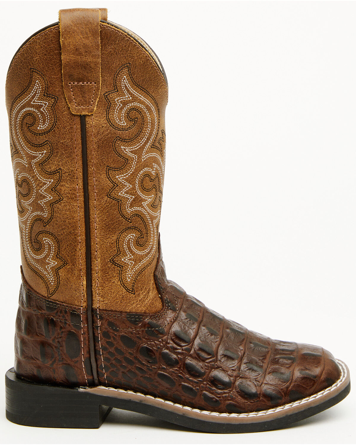 Cody James Boys' Dale Crocodile Print Western Boots - Broad Square Toe