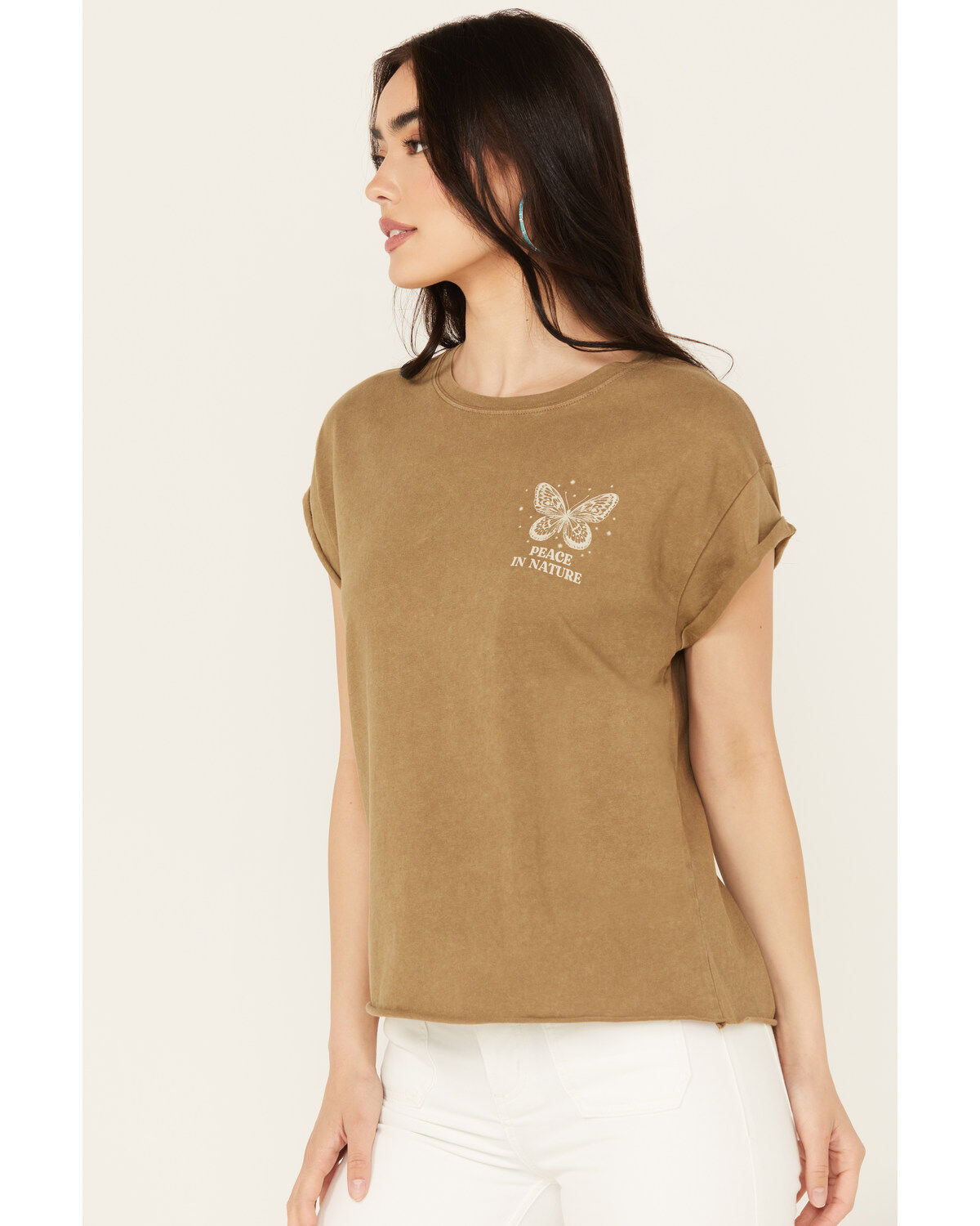 Cleo + Wolf Women's Burnout Butterfly Relaxed Graphic Tee