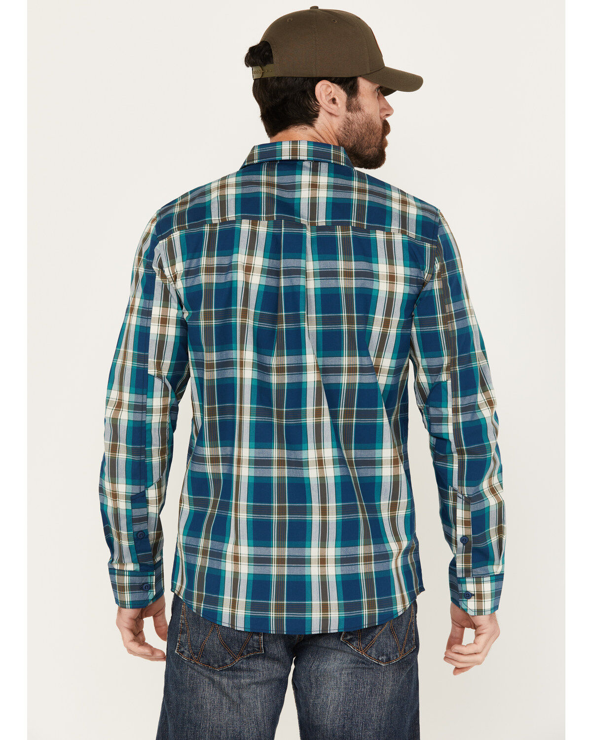 Brothers and Sons Men's Aransas Plaid Print Long Sleeve Button Down Western Shirt