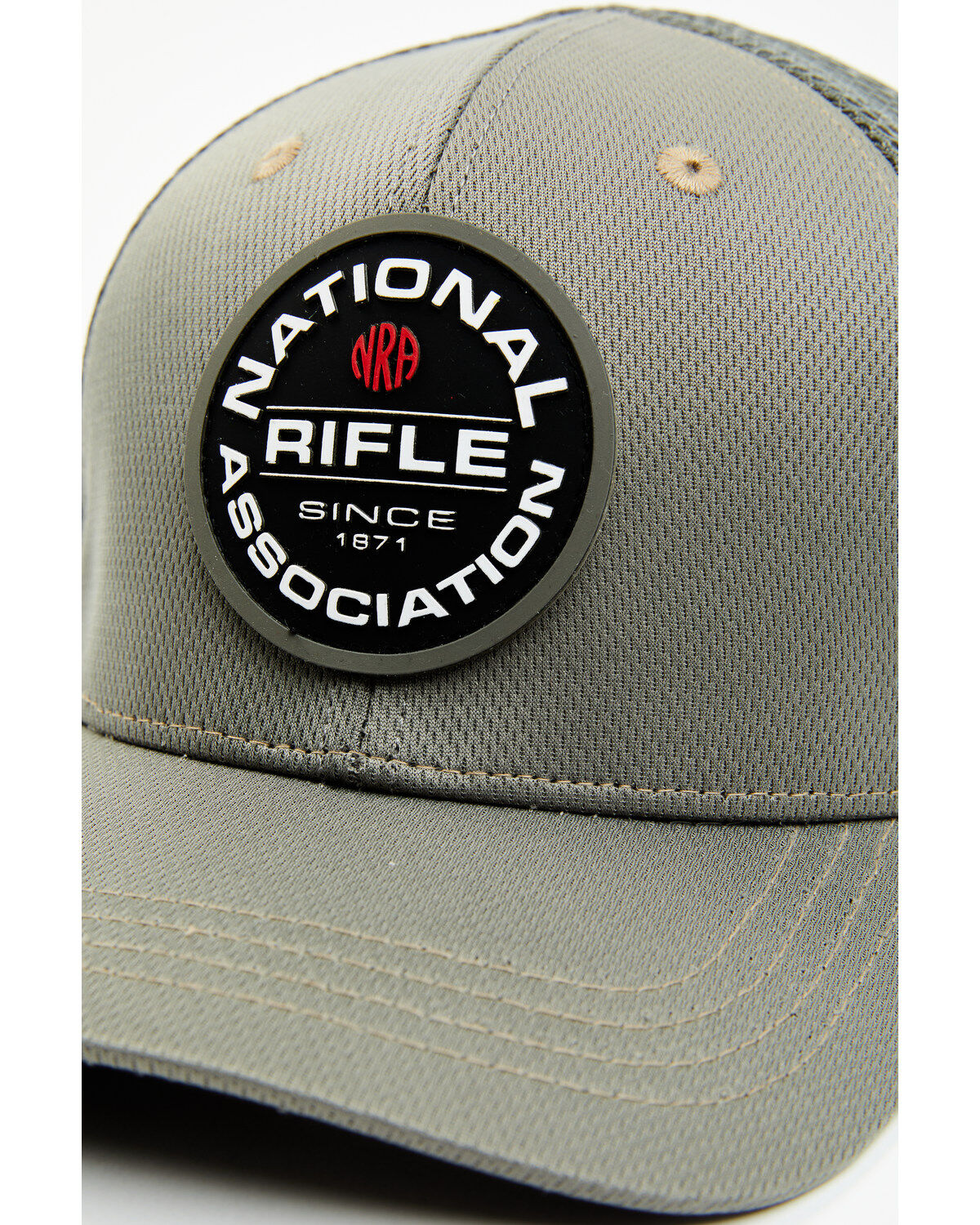 NRA Men's Gray Rubber Patch Snapback Baseball Cap