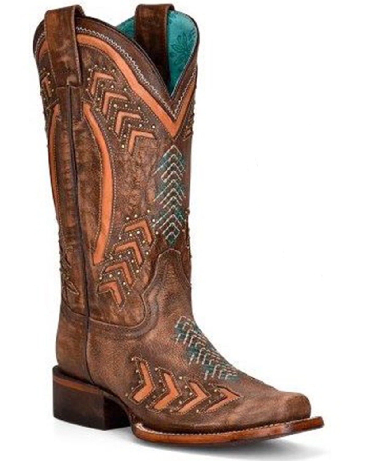 Corral Women's Laser Cut Arrows Western Boots - Square Toe