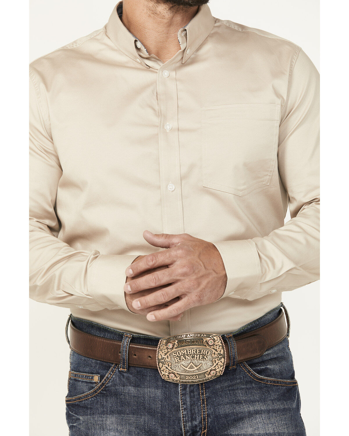Cody James Men's Basic Twill Long Sleeve Button-Down Performance Western Shirt