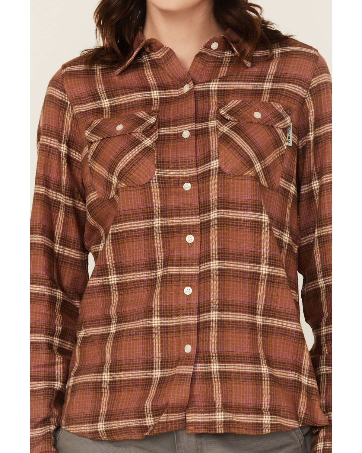 Wolverine Women's Autumn II Plaid Print Long Sleeve Button-Down Flannel Shirt