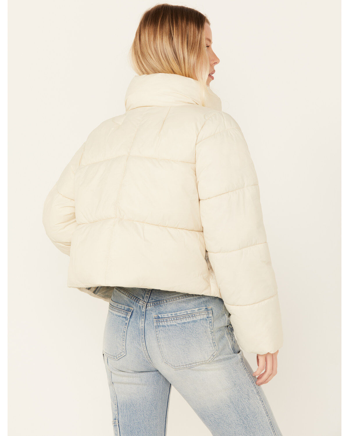 Cleo + Wolf Women's Plaid Lined Puffer Coat