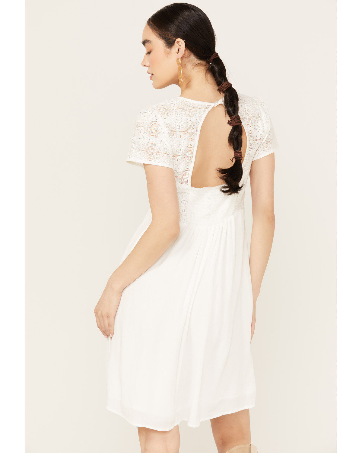 Beyond The Radar Lace Front Mini Dress