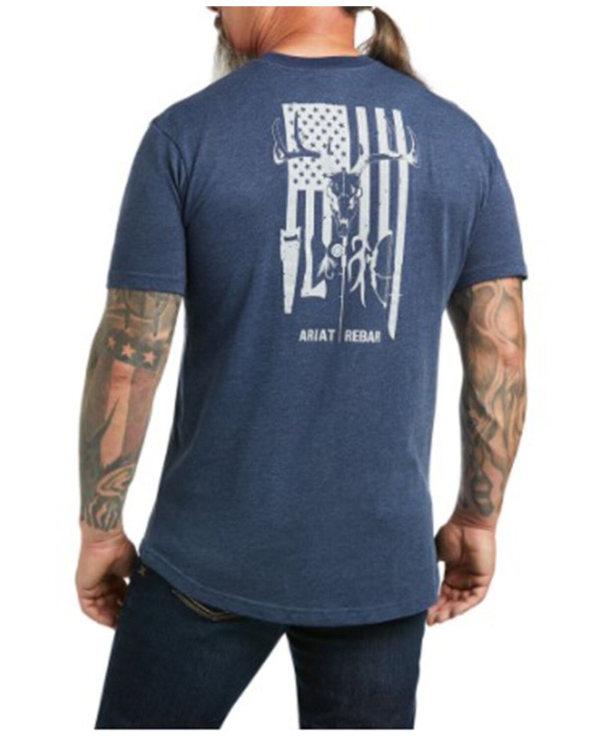 Ariat Men's Rebar American Outdoors Flag Graphic Short Sleeve Work Pocket T-Shirt