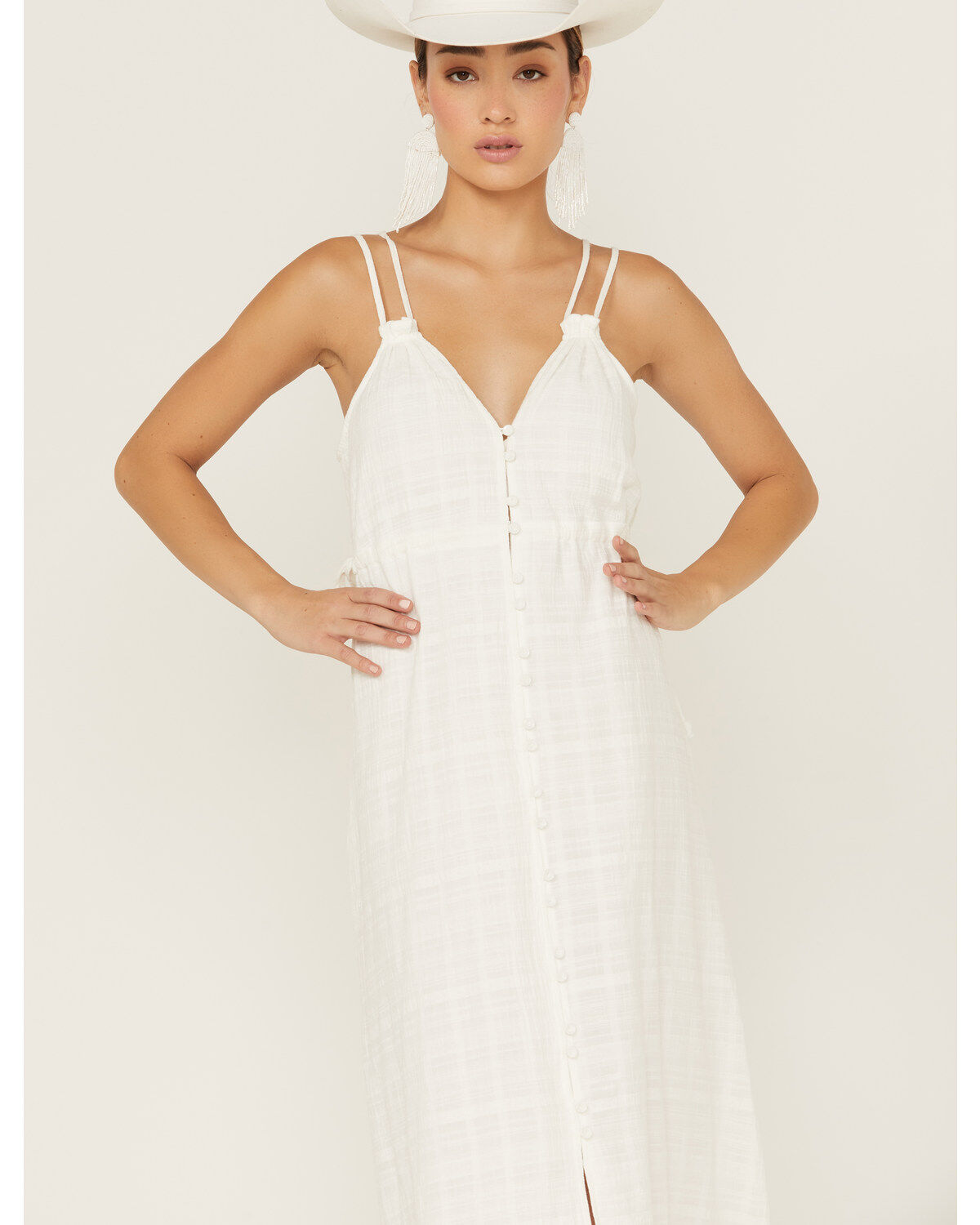 Wishlist Women's Side Tie Double Strap Midi Dress