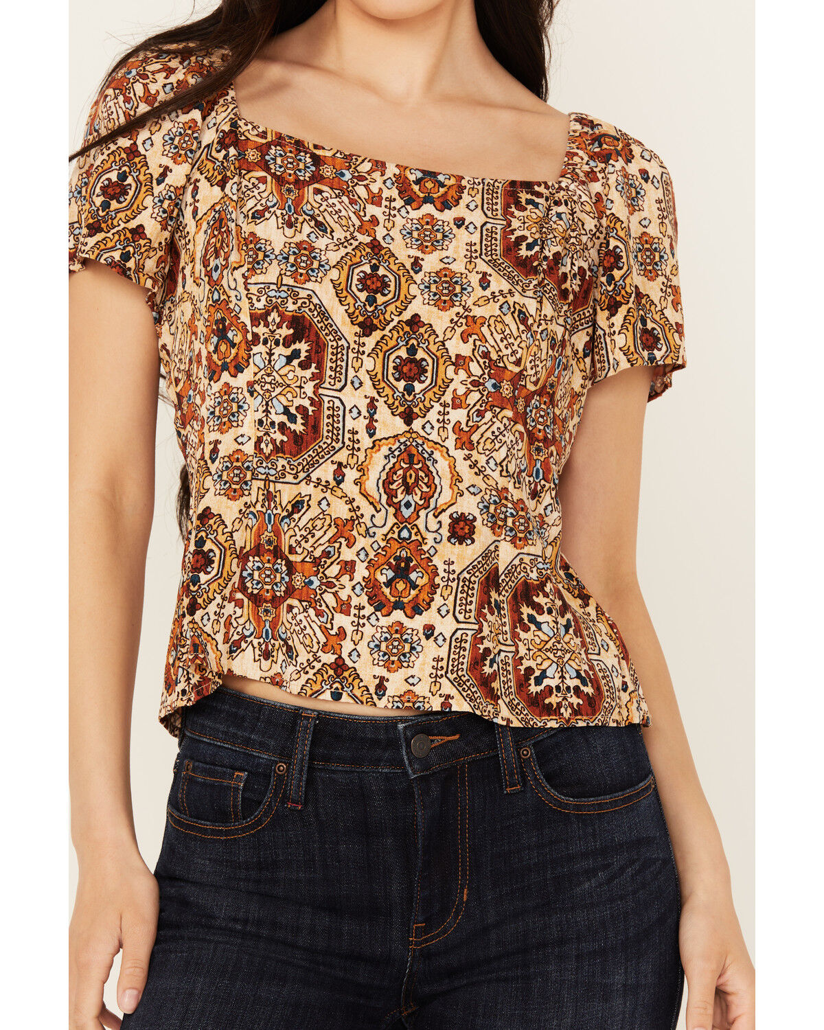 Idyllwind Women's Slaydon Tapestry Print Short Sleeve Shirt