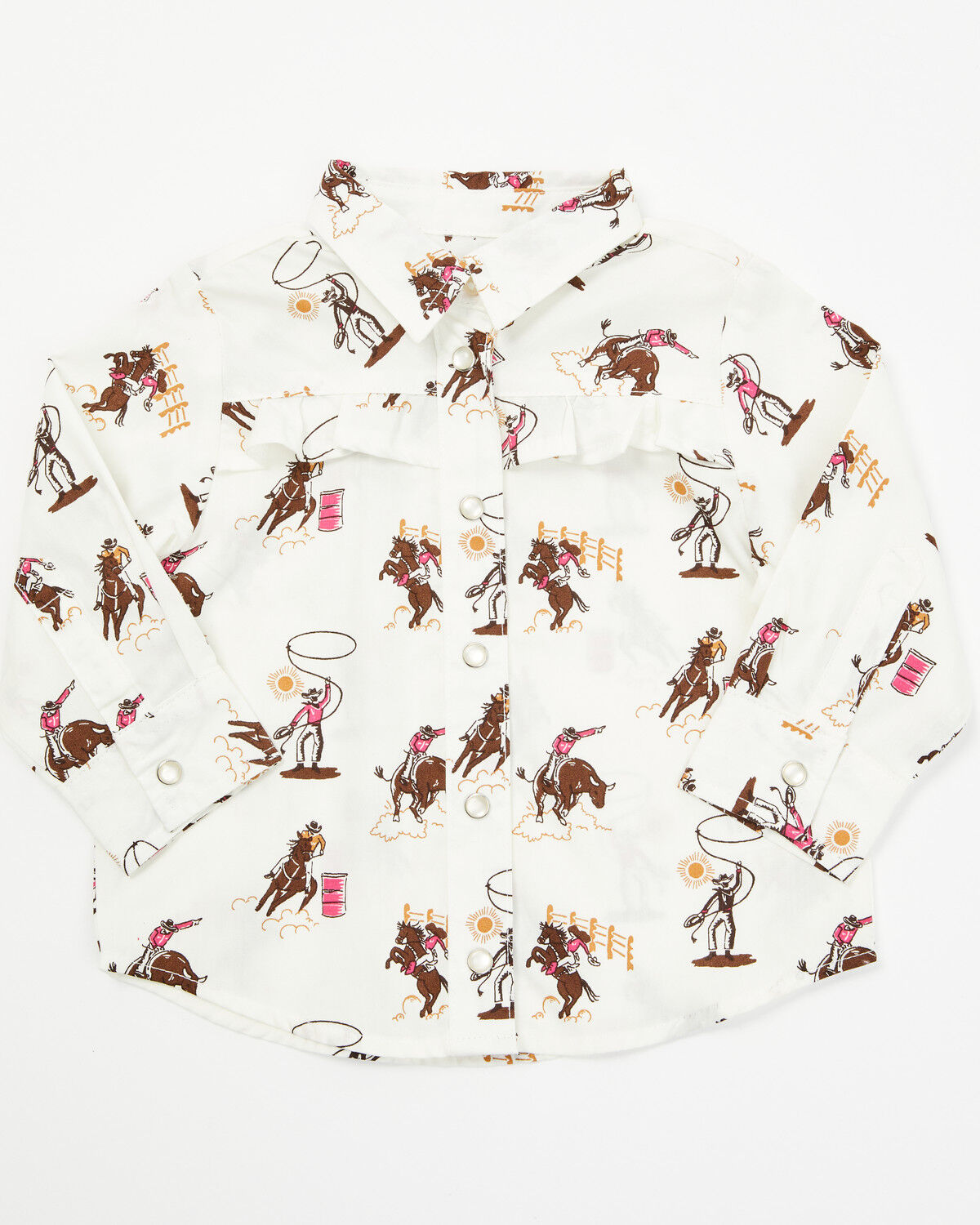 Wrangler Infant Girls' Rodeo Long Sleeve Snap Western Shirt