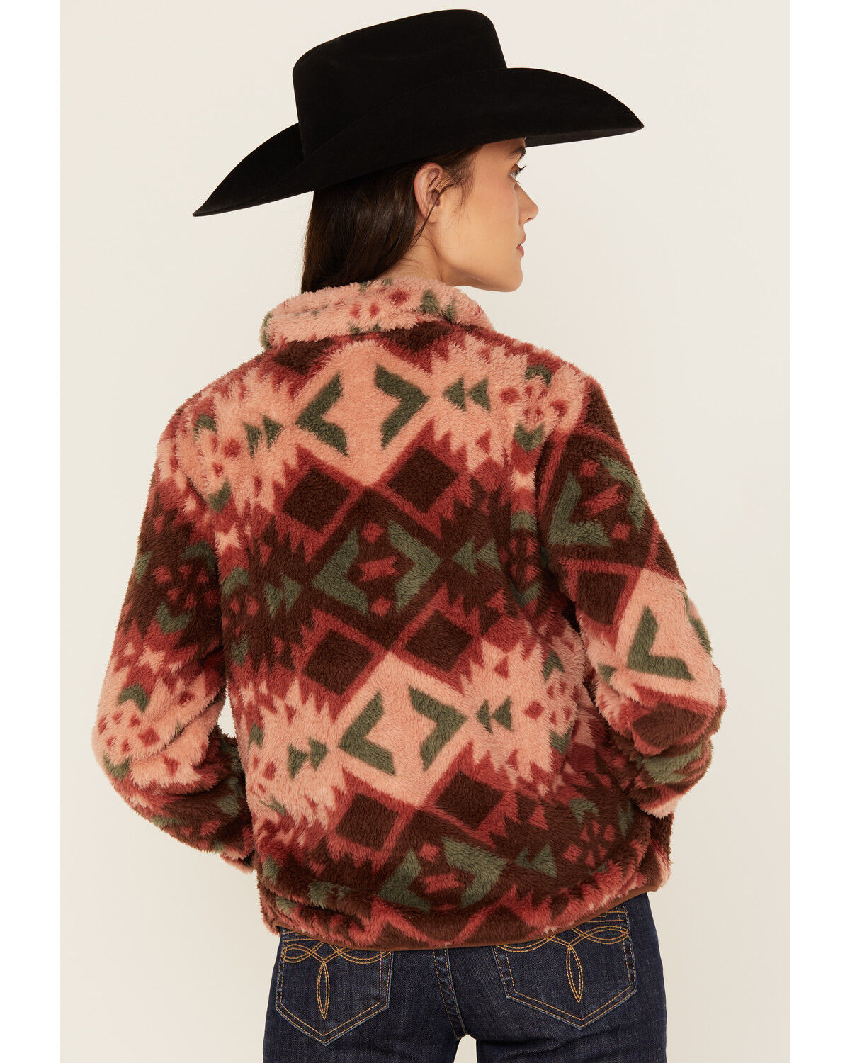 Ariat Women's Southwestern Print Berber Snap Pullover