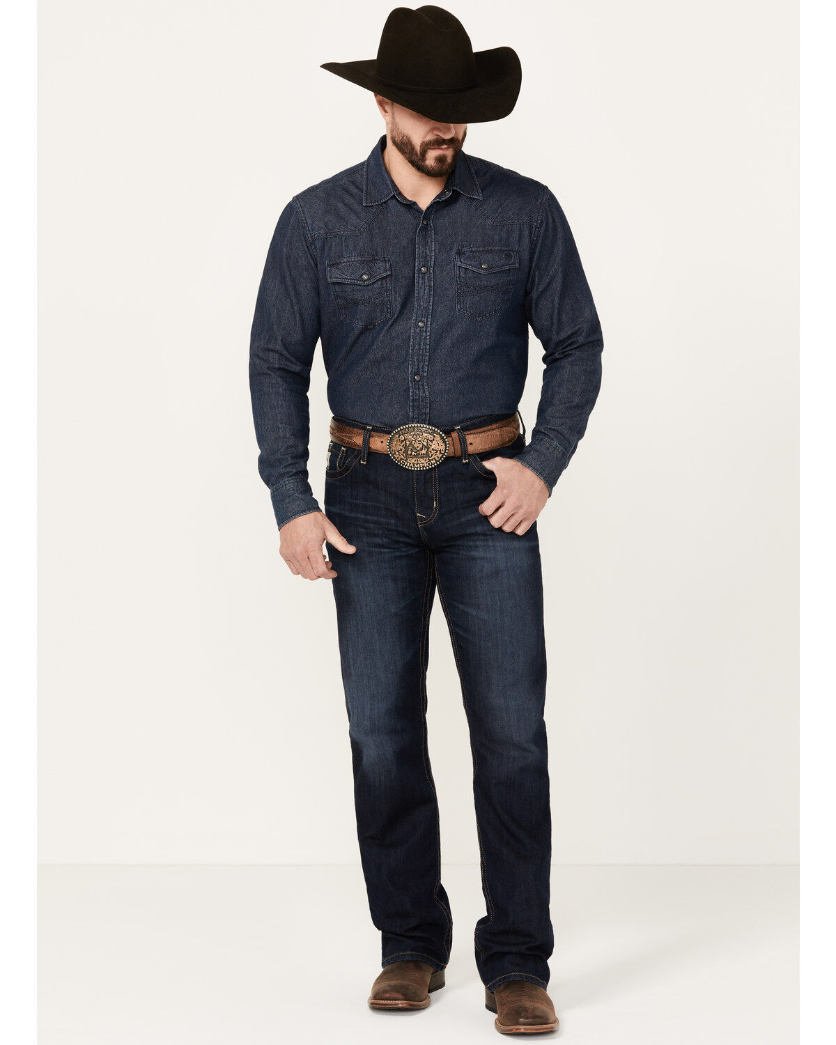Cinch Men's Ian Dark Rinse Slim Bootcut Performance Stretch Denim Jeans