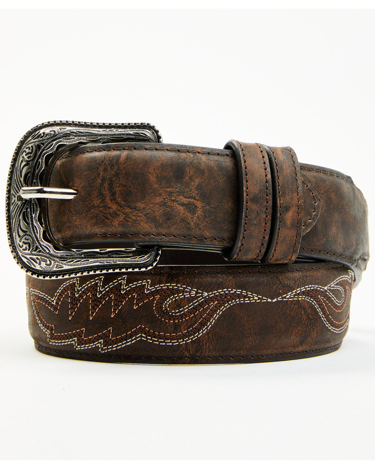 Cody James Men's Brooks Stitched Leather Belt