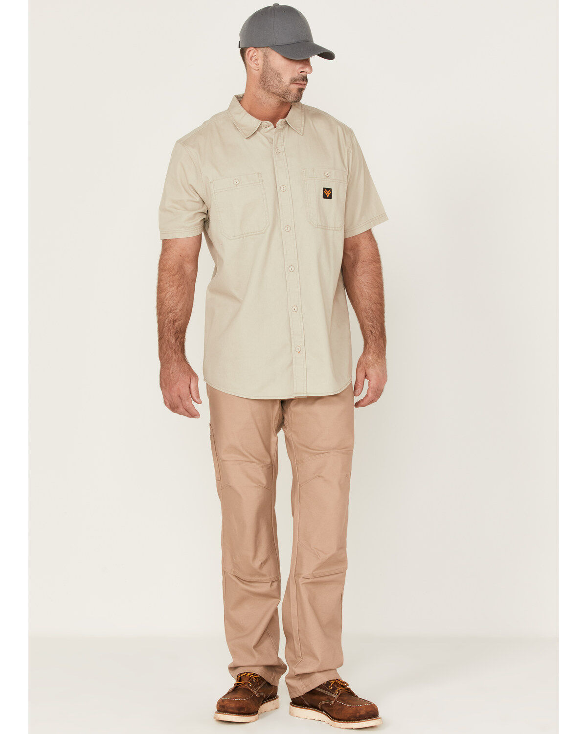 Hawx Men's Twill Short Sleeve Button-Down Work Shirt