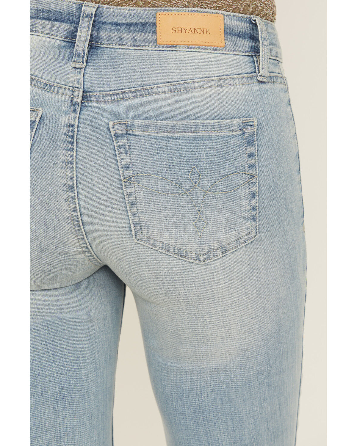 Shyanne Women's Baker Light Wash Mid Rise Bootcut Super Stretch Denim Jeans