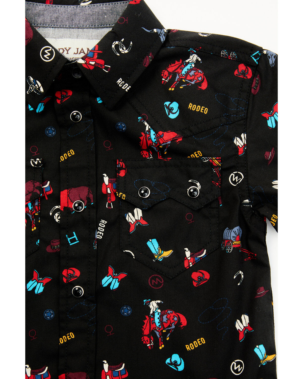 Cody James Toddler Boys' Sheriff in Town Conversation Print Short Sleeve Snap Western Shirt