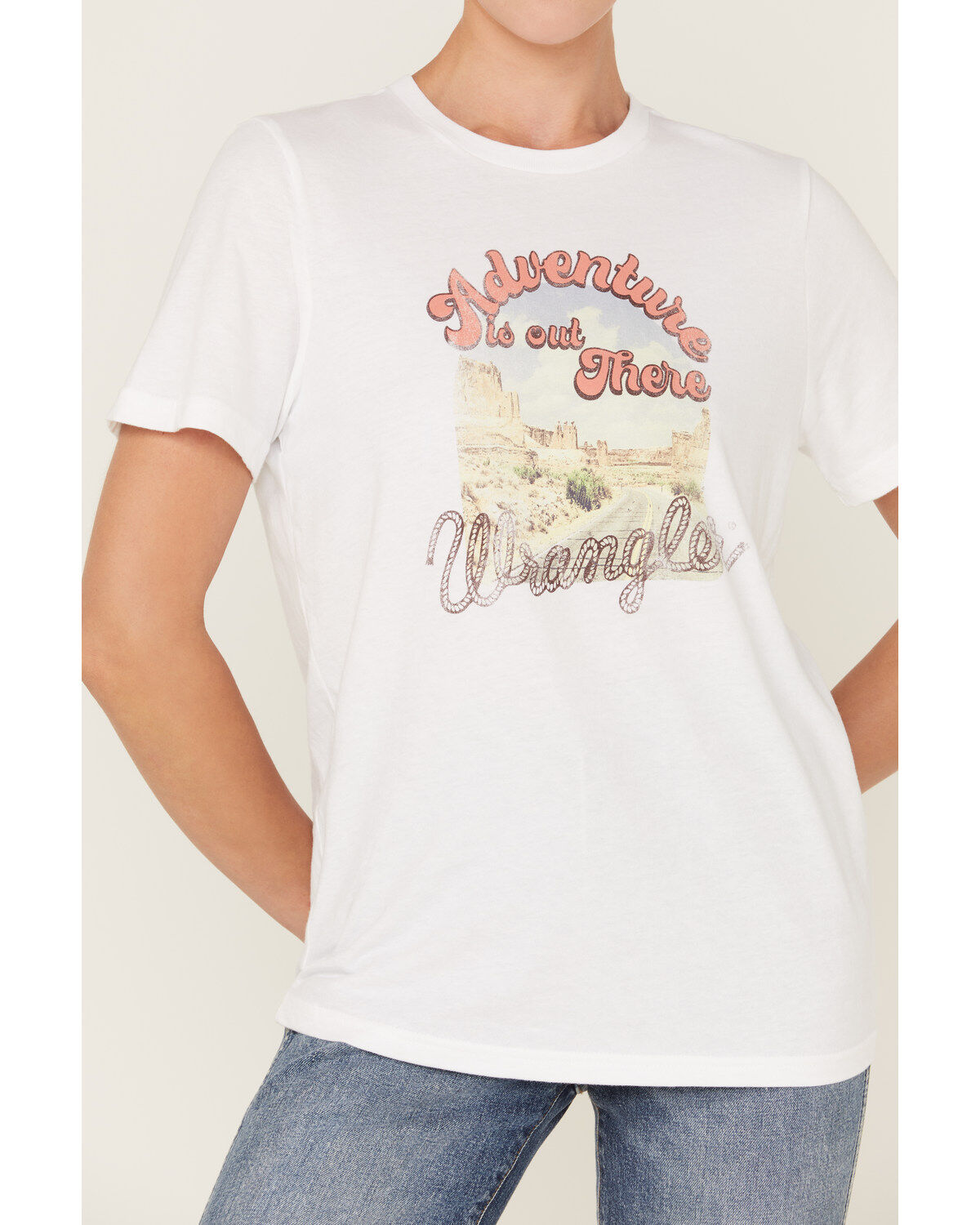 Wrangler Women's Boot Barn Exclusive Adventure Is Out There Short Sleeve Graphic Tee