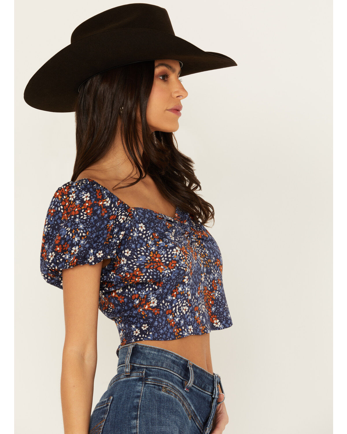 Idyllwind Women's Deerbrok Ditsy Print Puff Sleeve Top