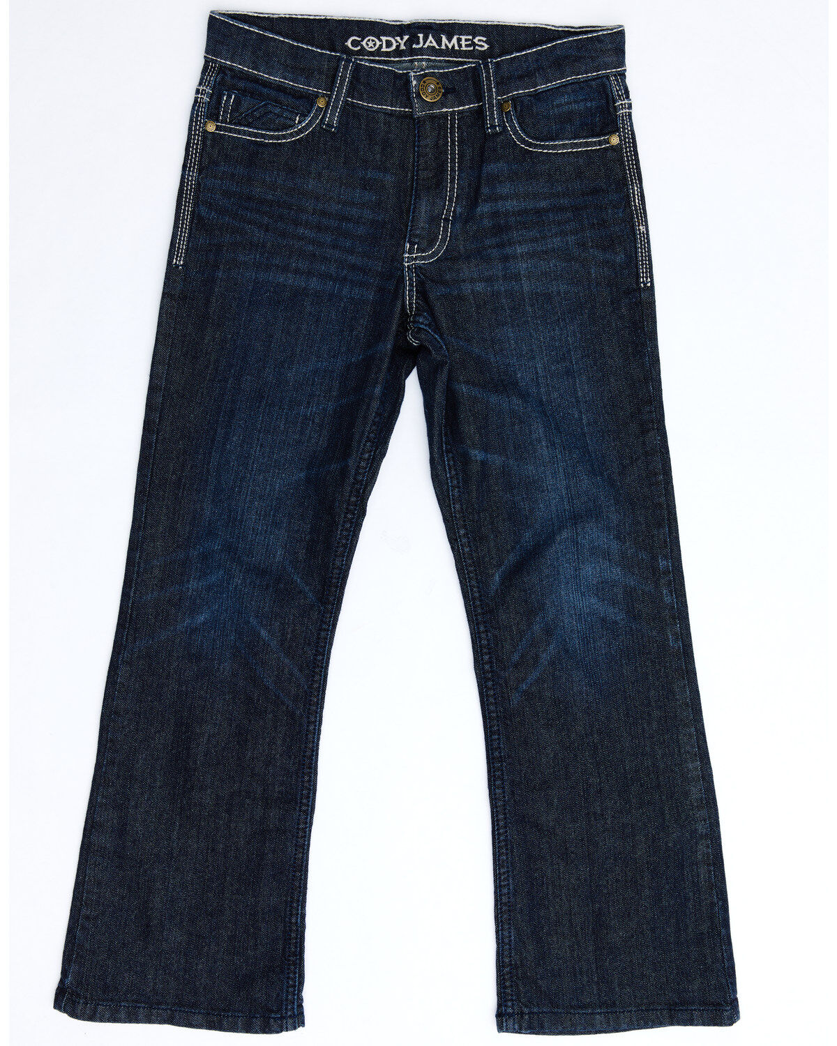 Cody James Boys' Night Hawk Medium Wash Mid Rise Stretch Relaxed Bootcut Jeans