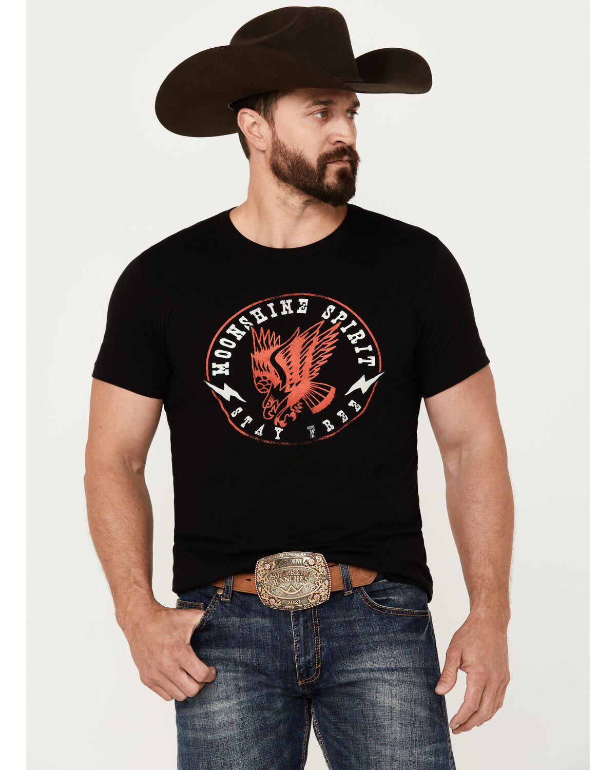 Moonshine Spirit Men's Eagle Short Sleeve Graphic T-Shirt