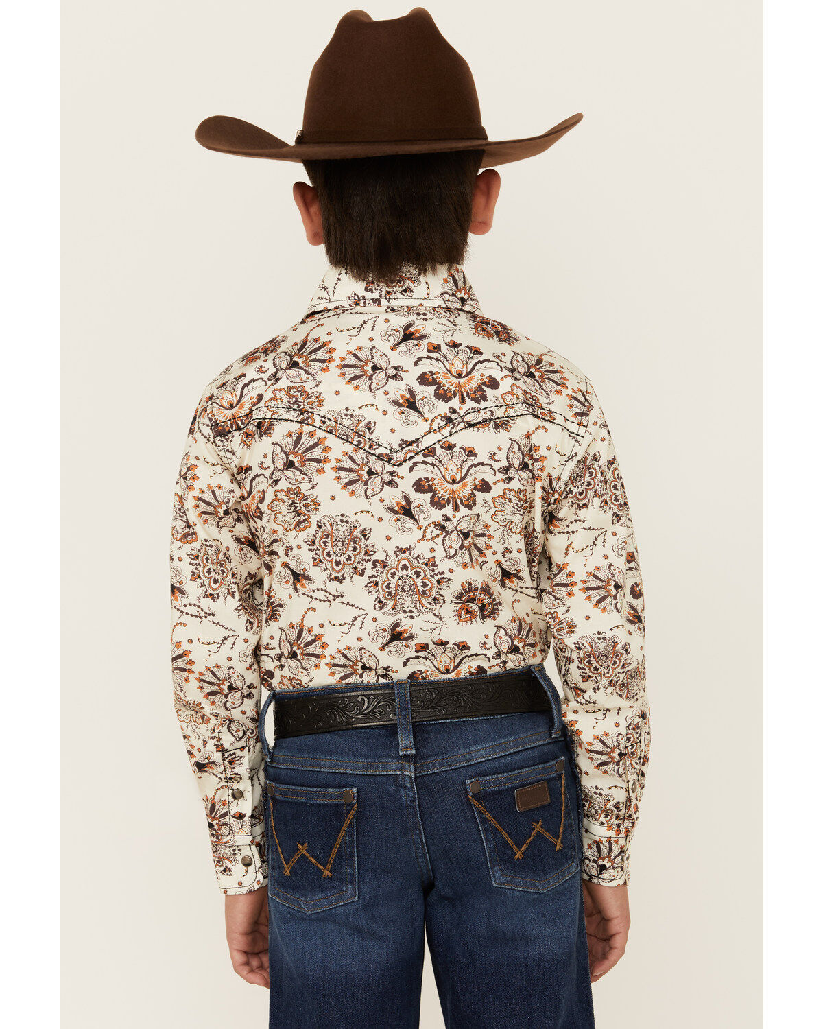 Cowboy Hardware Boys' Peacock Paisley Print Long Sleeve Snap Western Shirt