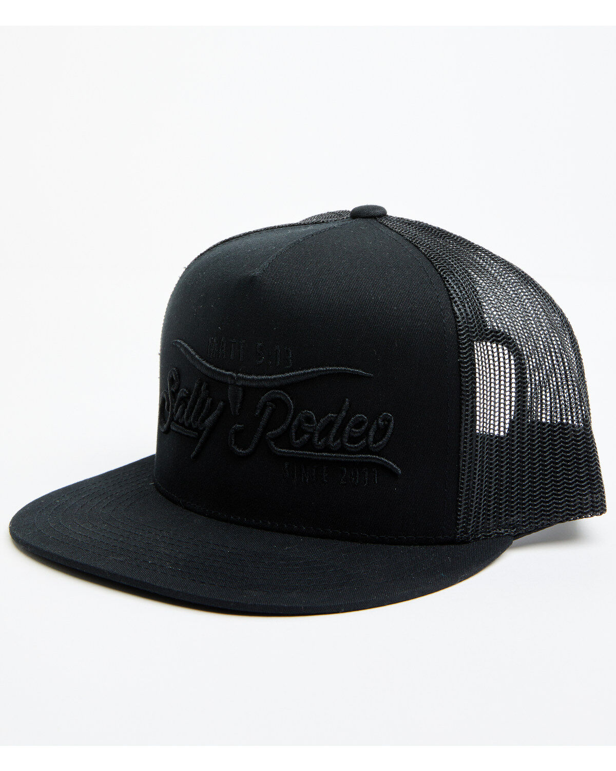 Salty Rodeo Men's Blackout Logo Trucker Cap