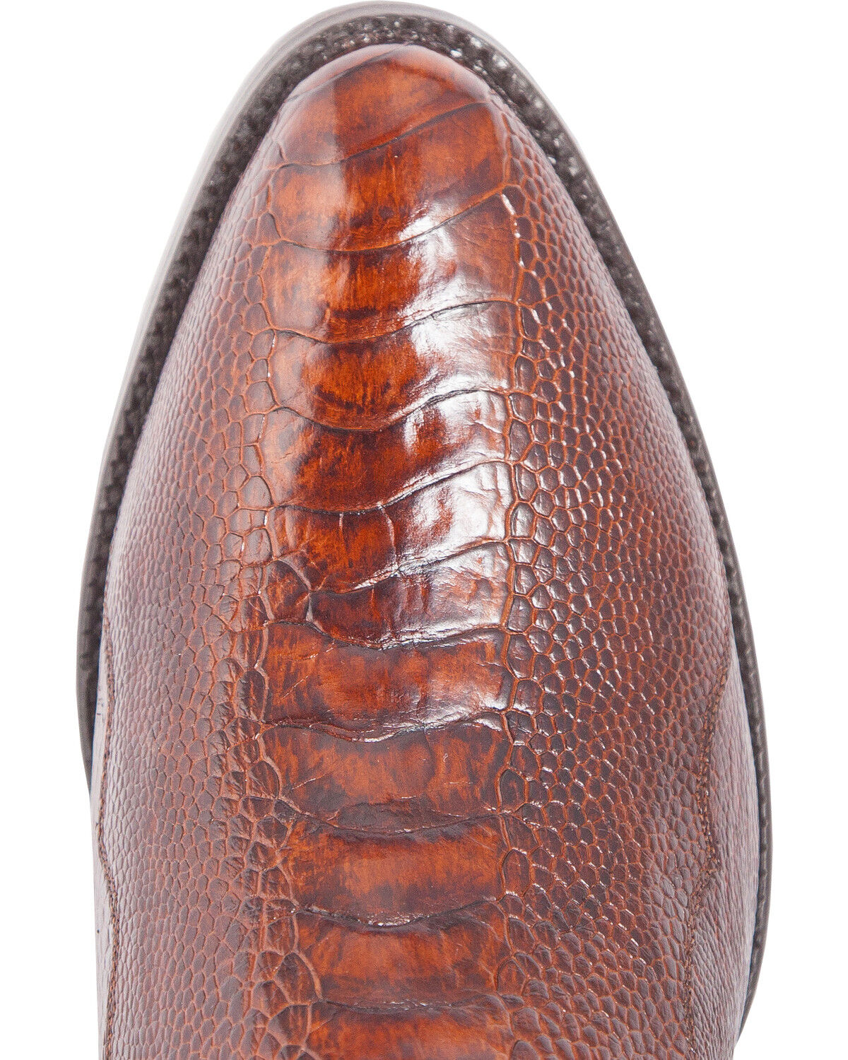 El Dorado Men's Handmade Ostrich Leg Brass Western Boots - Round Toe