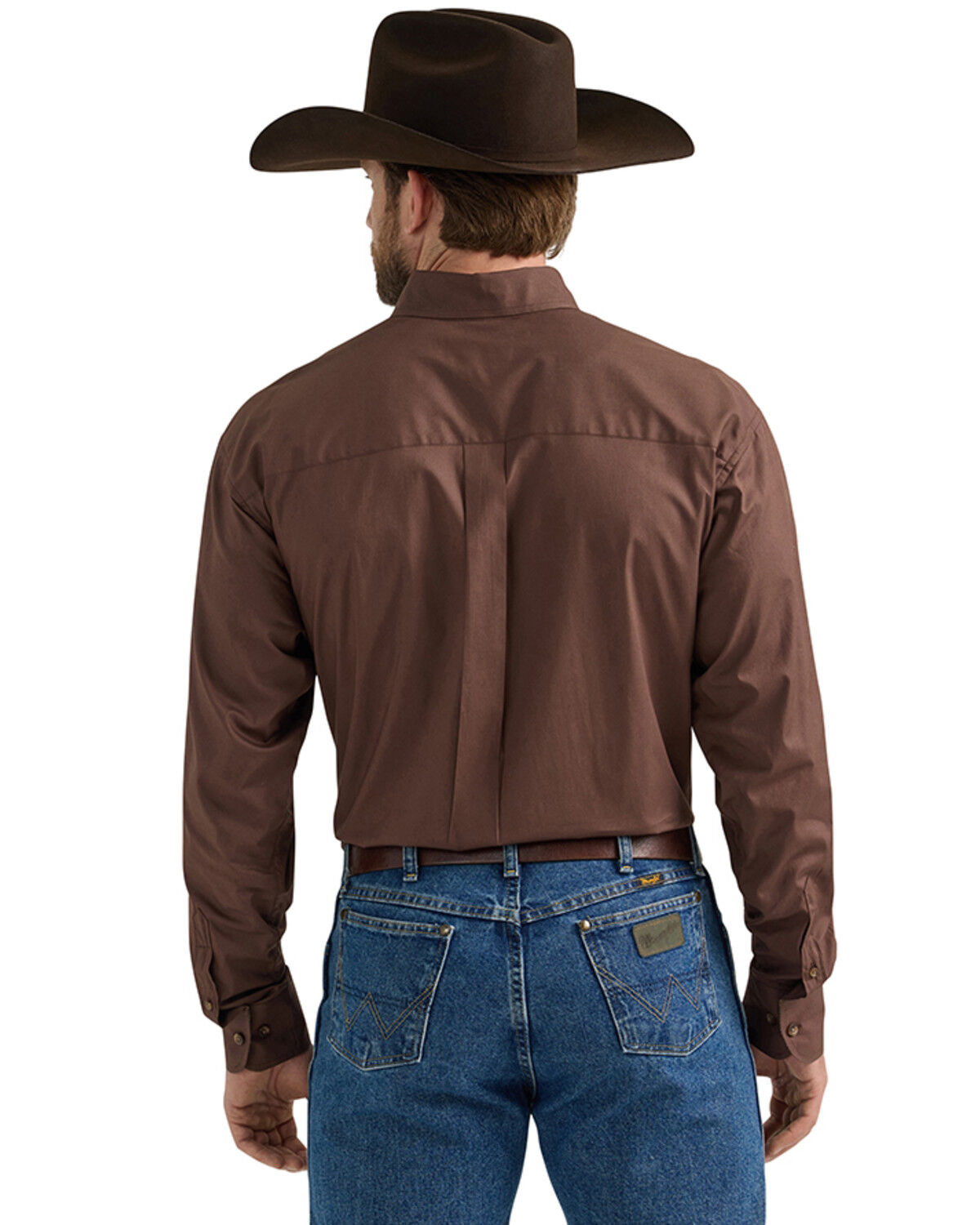 George Strait by Wrangler Men's Solid Long Sleeve Button-Down Stretch Western Shirt - Tall