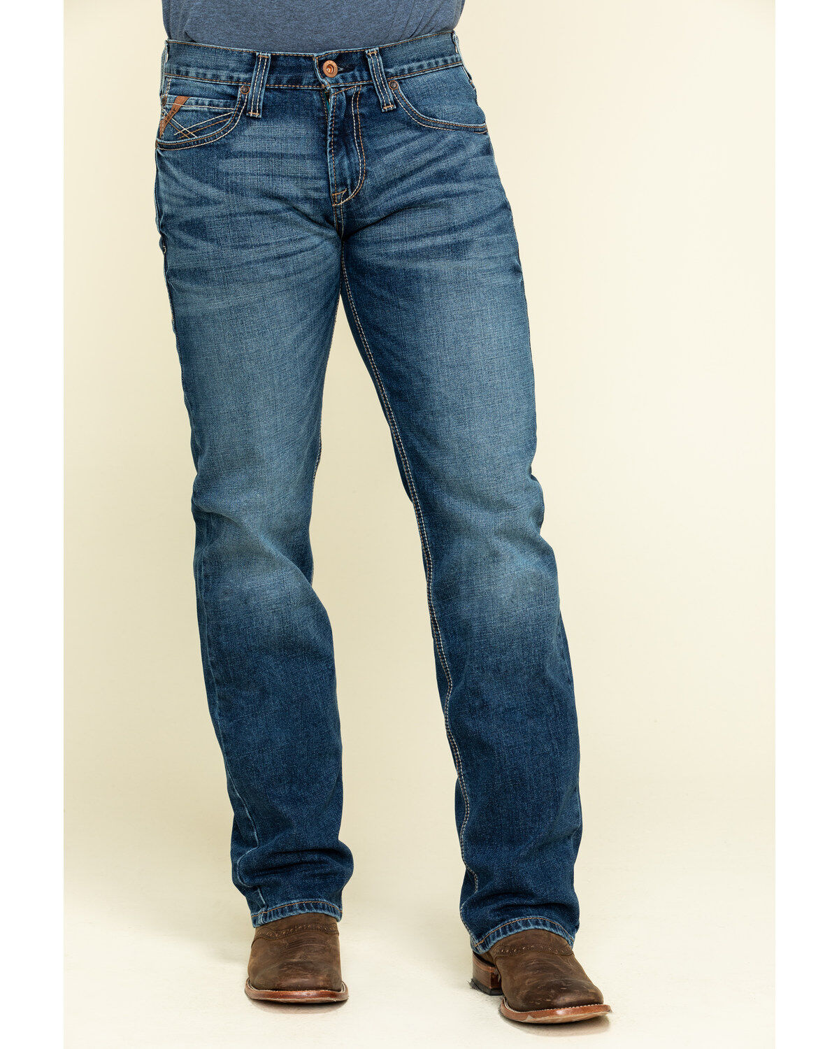 Ariat Men's M7 Rocker Summit Dark Wash Stackable Slim Straight Stretch Denim Jeans