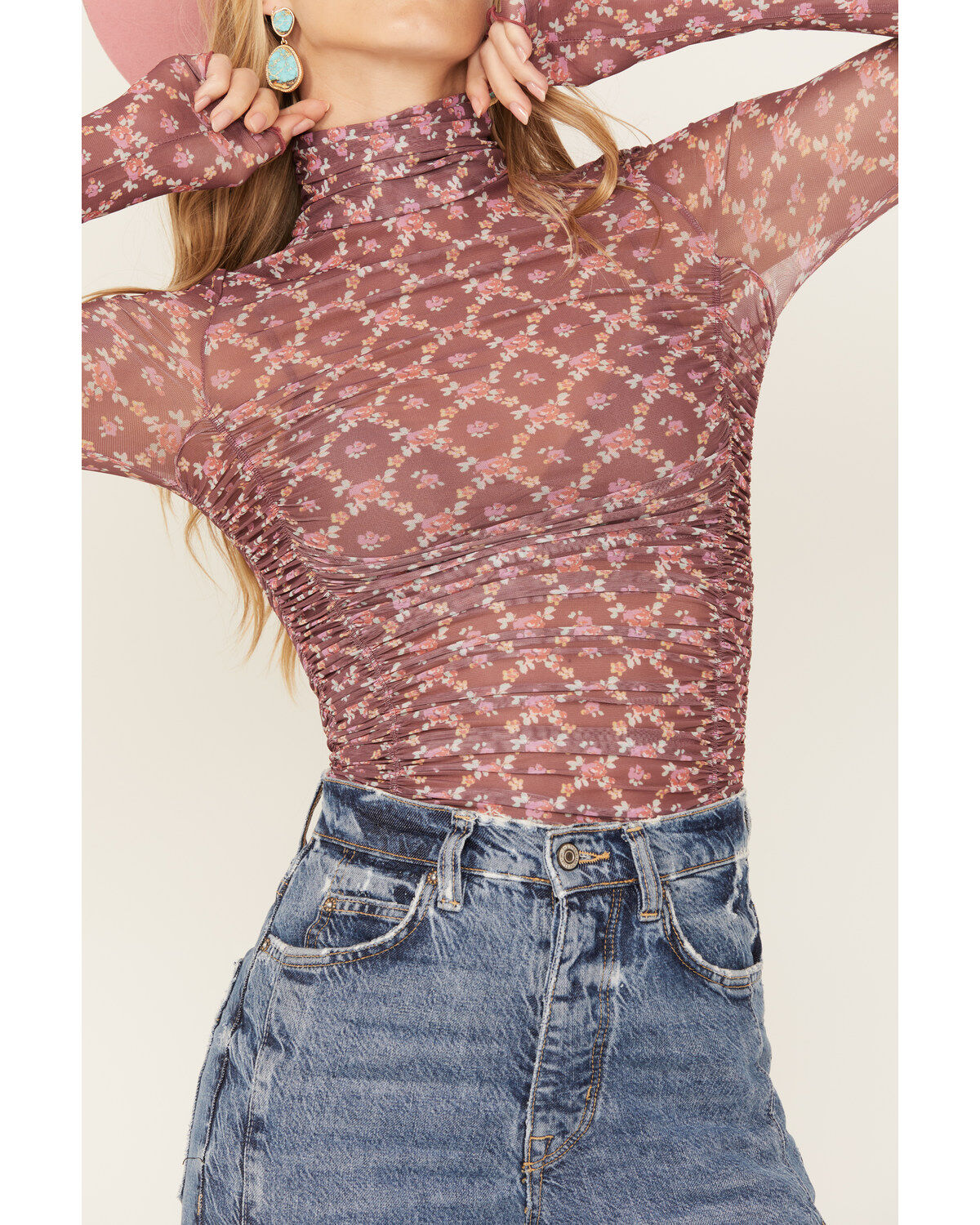 Free People Women's Under It All Printed Bodysuit